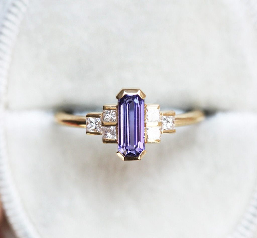 Luisa Art Deco Lavender Sapphire And Diamond Ring
