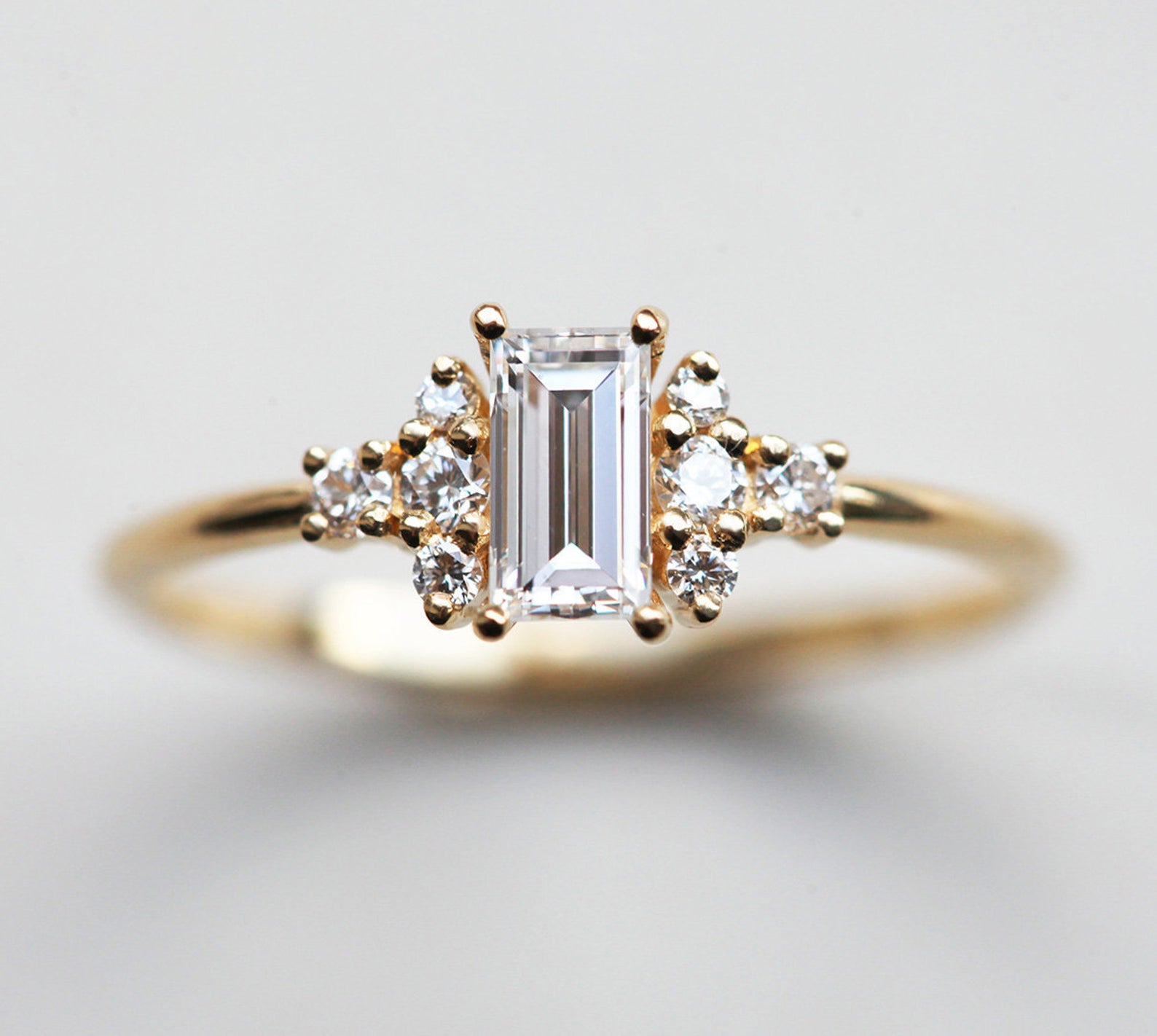 TATE Gold Baguette Diamond Riana Ring - Joulberry