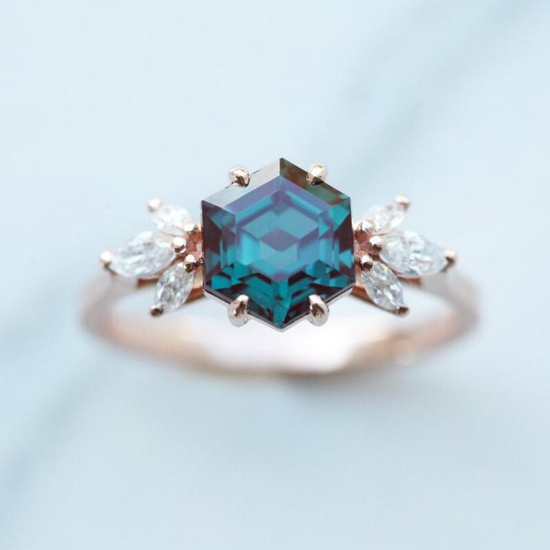 floral-hexagon-alexandrite-diamond-ring