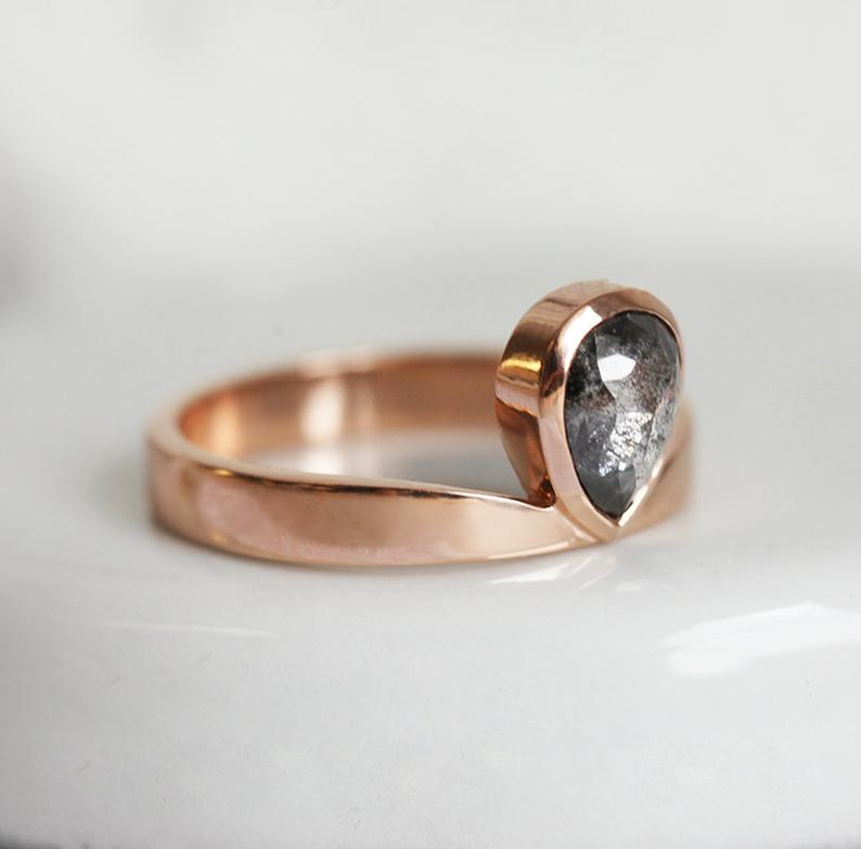 rose-cut-pear-diamond-ring